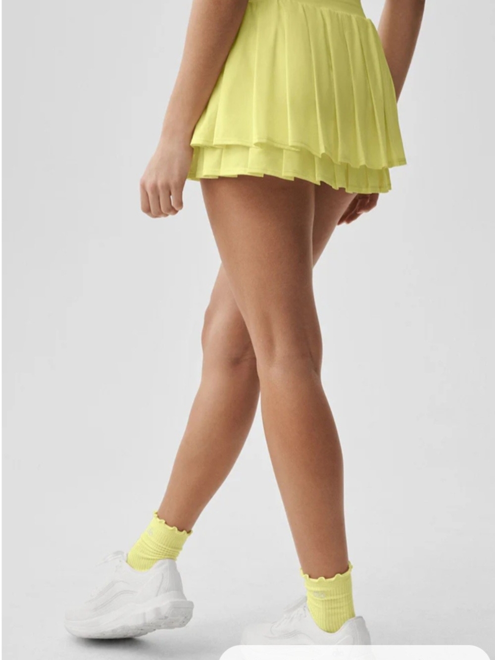 ALO Yoga Double Or Nothing  Pleated Mini Tennis Skirt Sunshine Small Like New - Picture 4 of 8